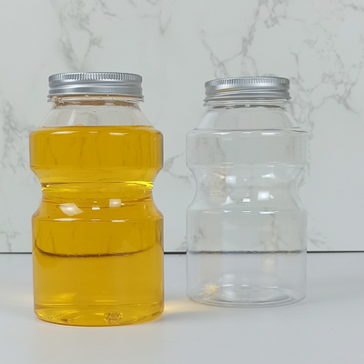 0.5L อาหารเกรดขวดพลาสติก PET ฝาแหวนถังรูปร่างน้ำผลไม้นม