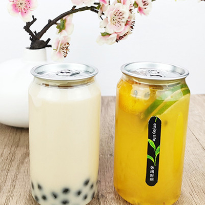 เครื่องดื่มโฮมเมด 330ml พลาสติกใสเปิดง่ายกระป๋องบรรจุทรงกระบอก