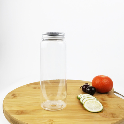 ภาชนะบรรจุอาหารพลาสติก Jars Caps 500ml เครื่องดื่มทรงกระบอกพร้อมฝาปิด
